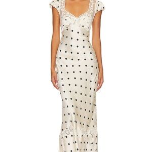 NWOT free people size medium Butterfly Babe Midi Dress in Tea Combo